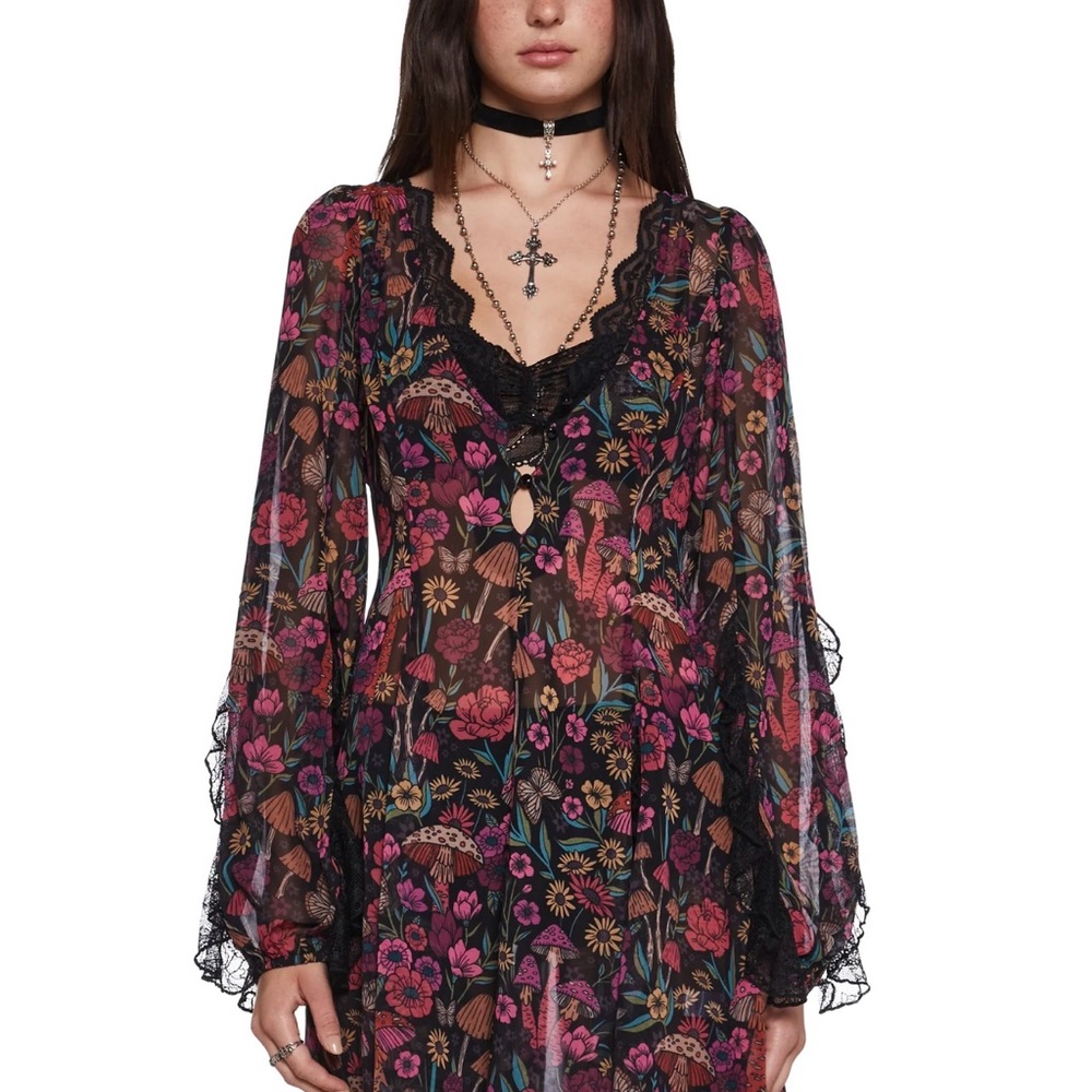 Dolls Kill- DAYDREAMER FLORAL MINI DRESS